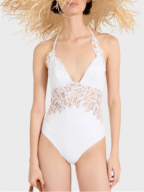 Costume intero con inserti in pizzo macramè ERMANNO SCERVINO | D484Y316UAR10601